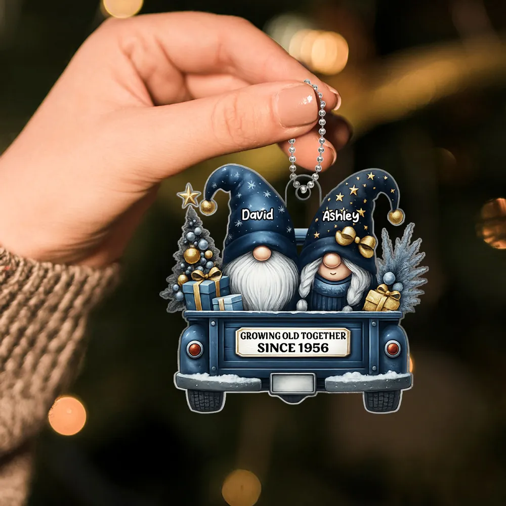 Personalized Acrylic Car Hanger for Couples – “Growing Old Together” Custom Gift - Image 3