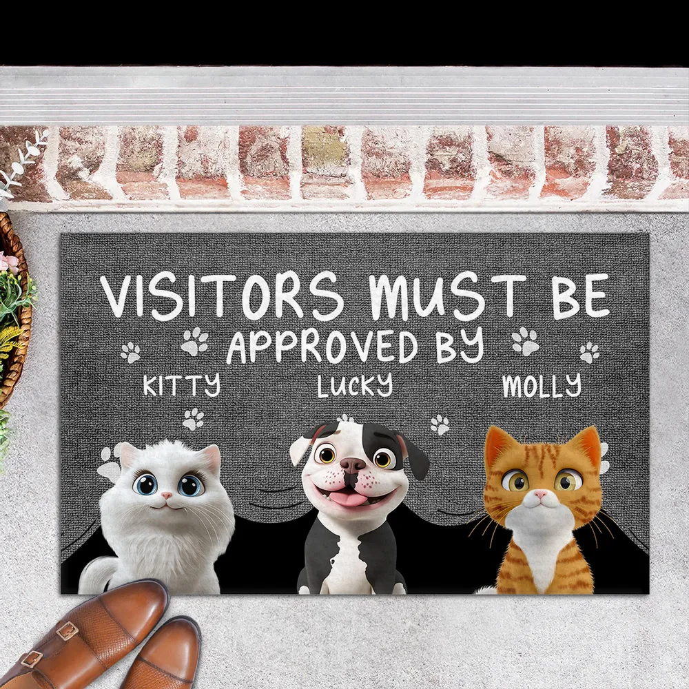 Personalized "Visitors Must Be Approved by the Dogs" Doormat – Custom Pet Door Mat for Dog Lovers - Image 6