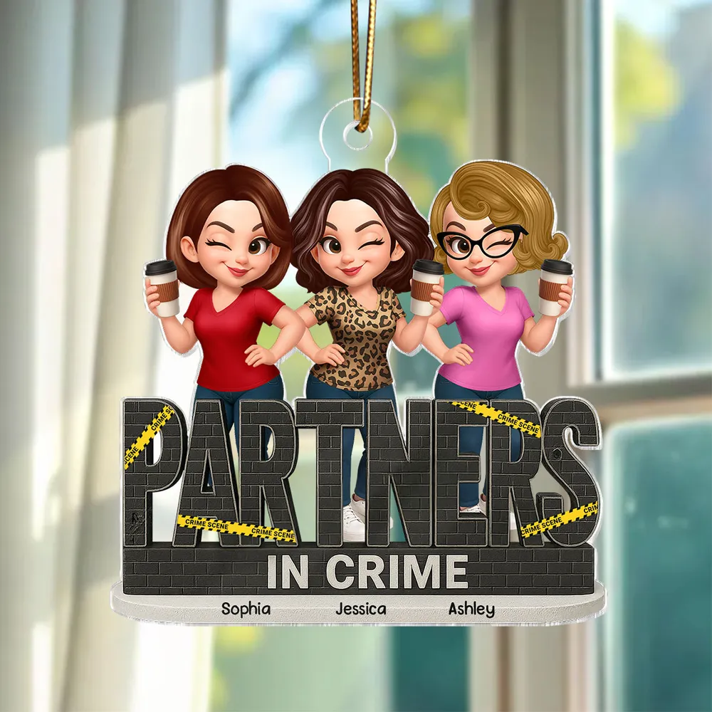 “Partners in Crime” Acrylic Ornament – Personalized Gift for Best Friends - Image 7