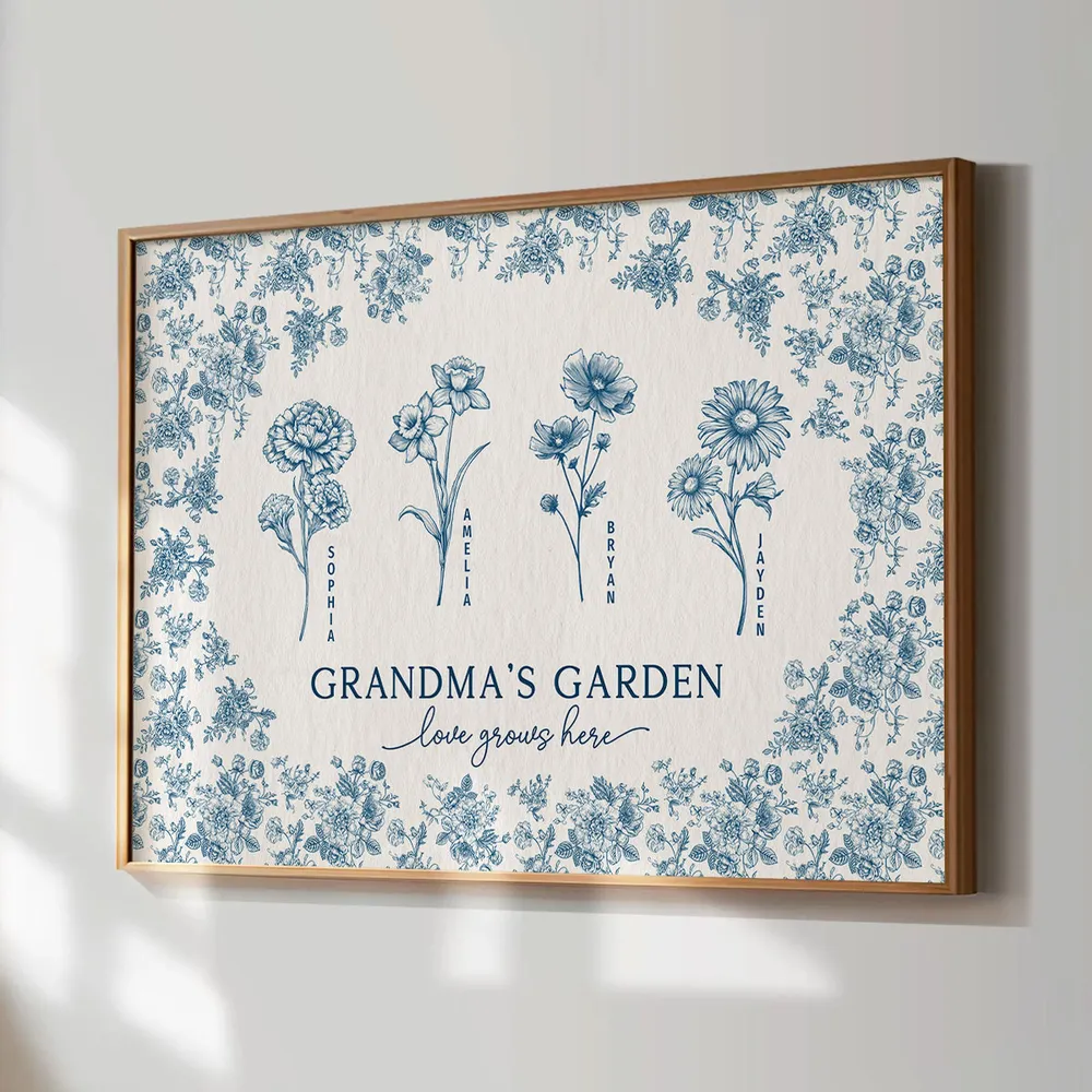 Personalized Grandma’s Garden Poster – Custom Gift for Grandma with Flower Design - Image 3