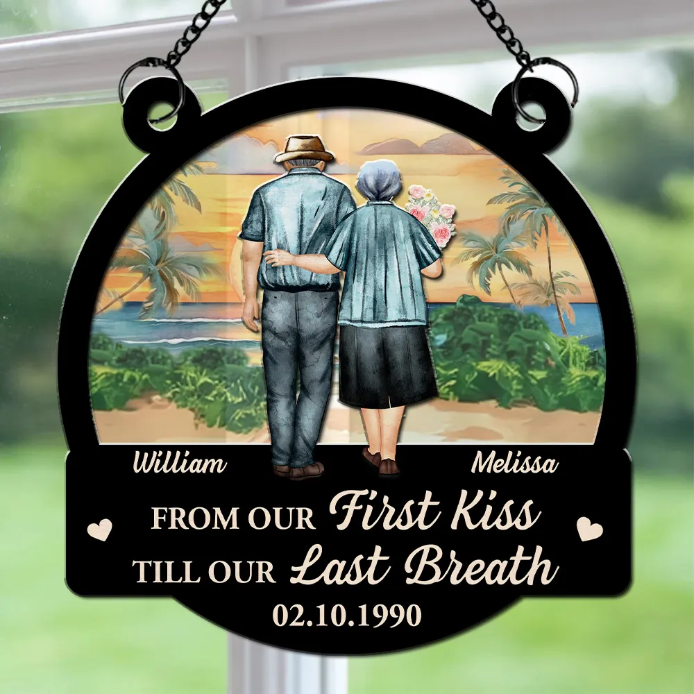 From Our First Kiss Till Our Last Breath – Personalized Wood and Acrylic Layered Ornament, Romantic Gift for Couples - Image 6