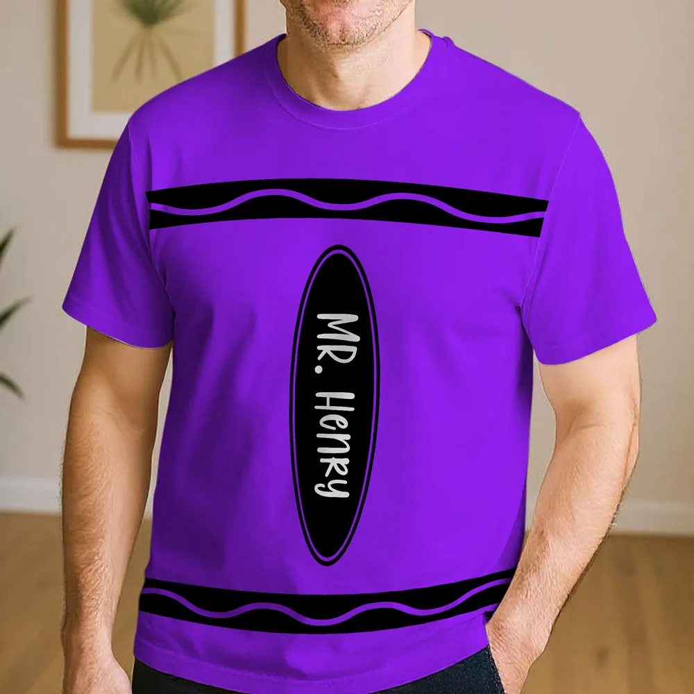 Classic Tee Personalized “MRS. ” or "MR." Teacher Shirt – Purple Tribute Gift - Image 2