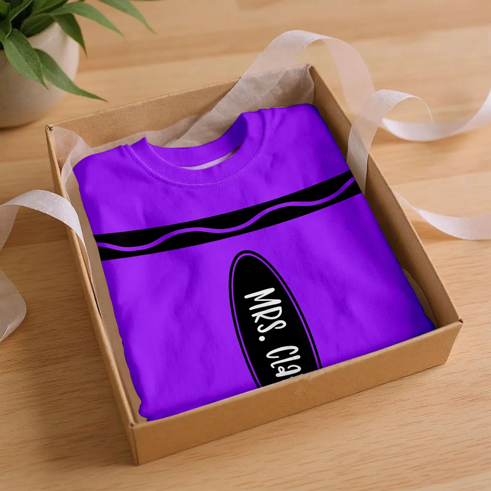 Classic Tee Personalized “MRS. ” or "MR." Teacher Shirt – Purple Tribute Gift - Image 3