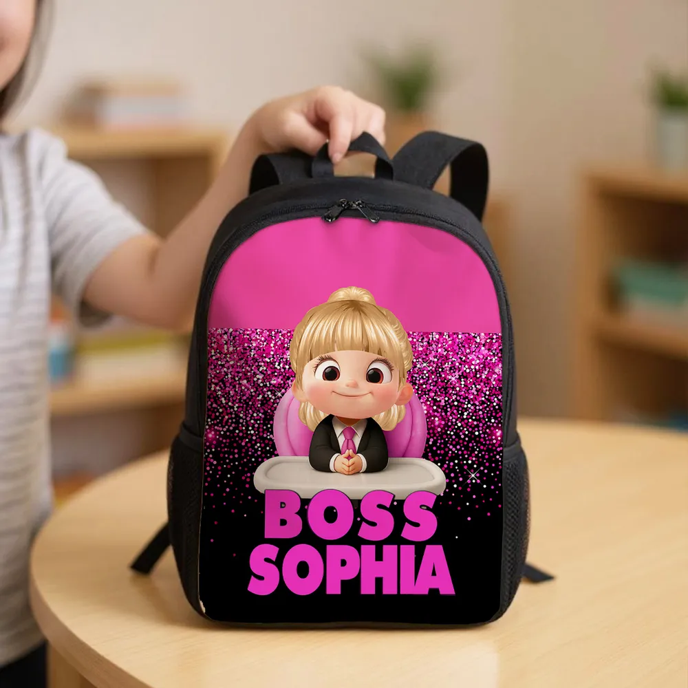 Kids Personalized Backpack 'Boss-in-Training' for School - Image 3