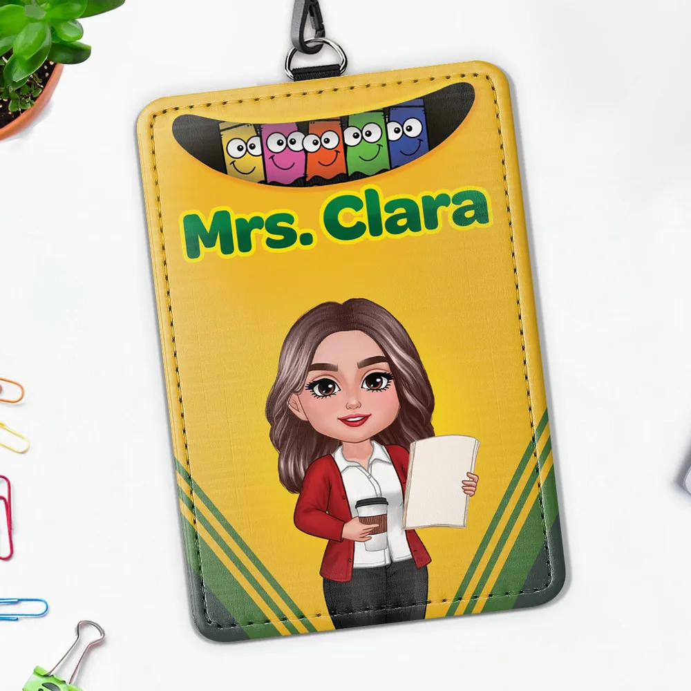 Personalized Teacher Leather ID Badge Holder, Durable and Meaningful Appreciation Gift - Image 2