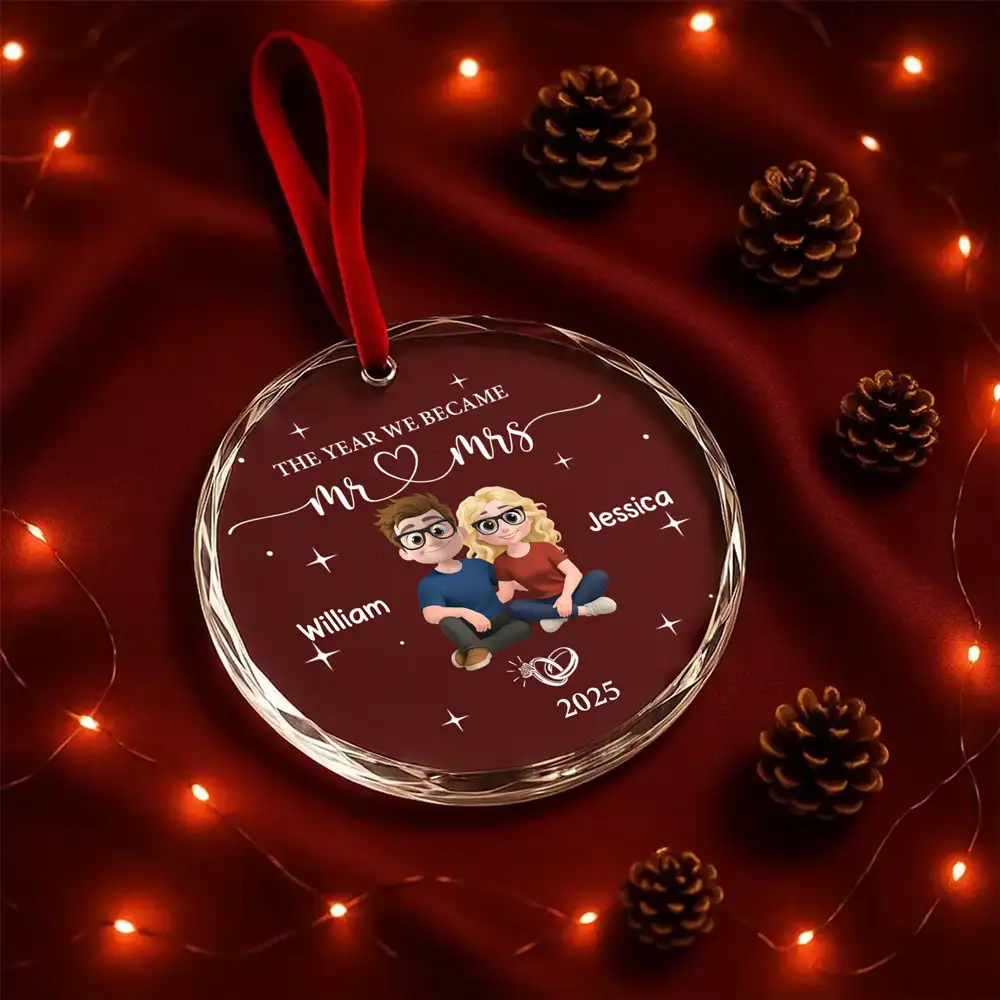 “The Year We Became Mr. & Mrs.” Personalized Couple Ornament - Image 2