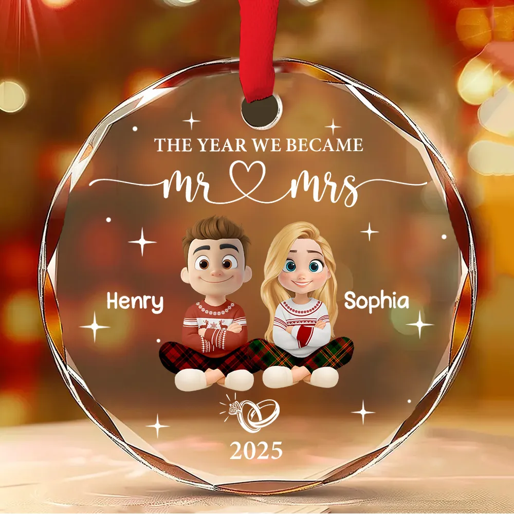 “The Year We Became Mr. & Mrs.” Personalized Couple Ornament - Image 5