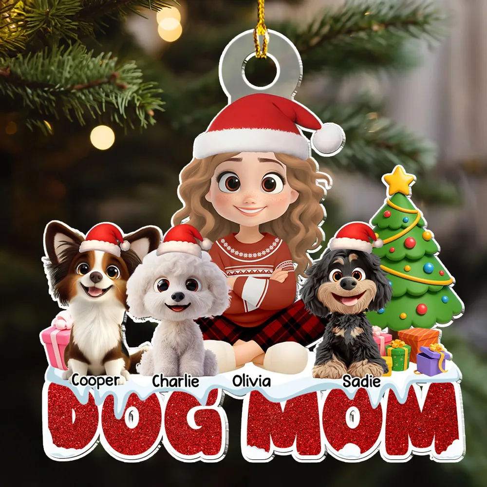 Christmas Acrylic Ornament with Dog and Owner, Special Gift for Dog Mom - Image 5