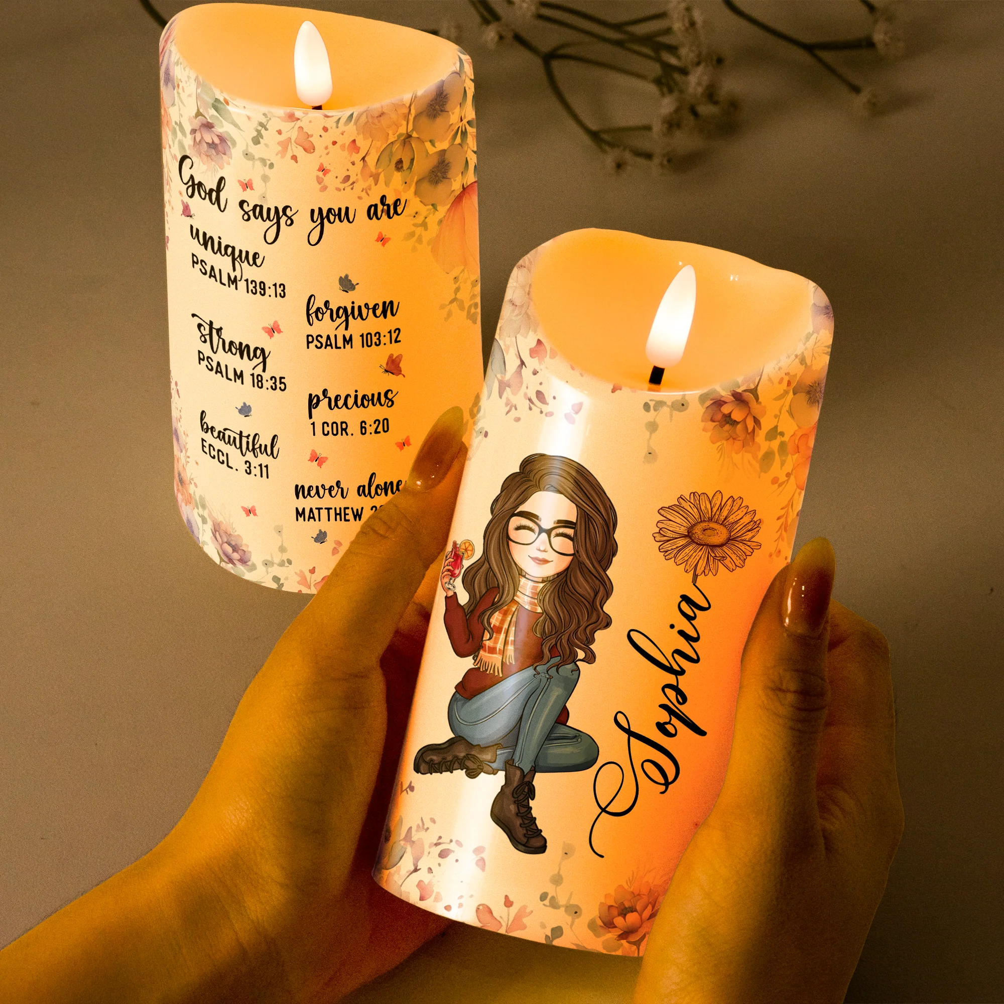 Personalized Flameless LED Candle with Bible Verses, Heartwarming Gift for Family and Friends - Image 4
