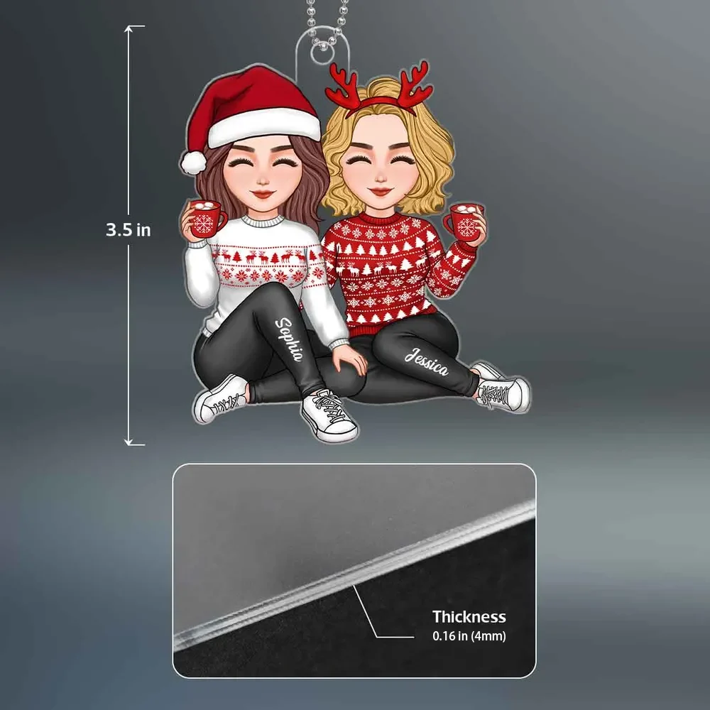Christmas Acrylic Ornament for Sisters, Personalized Holiday Keepsake, Warm and Heartfelt Gift for Her - Image 5