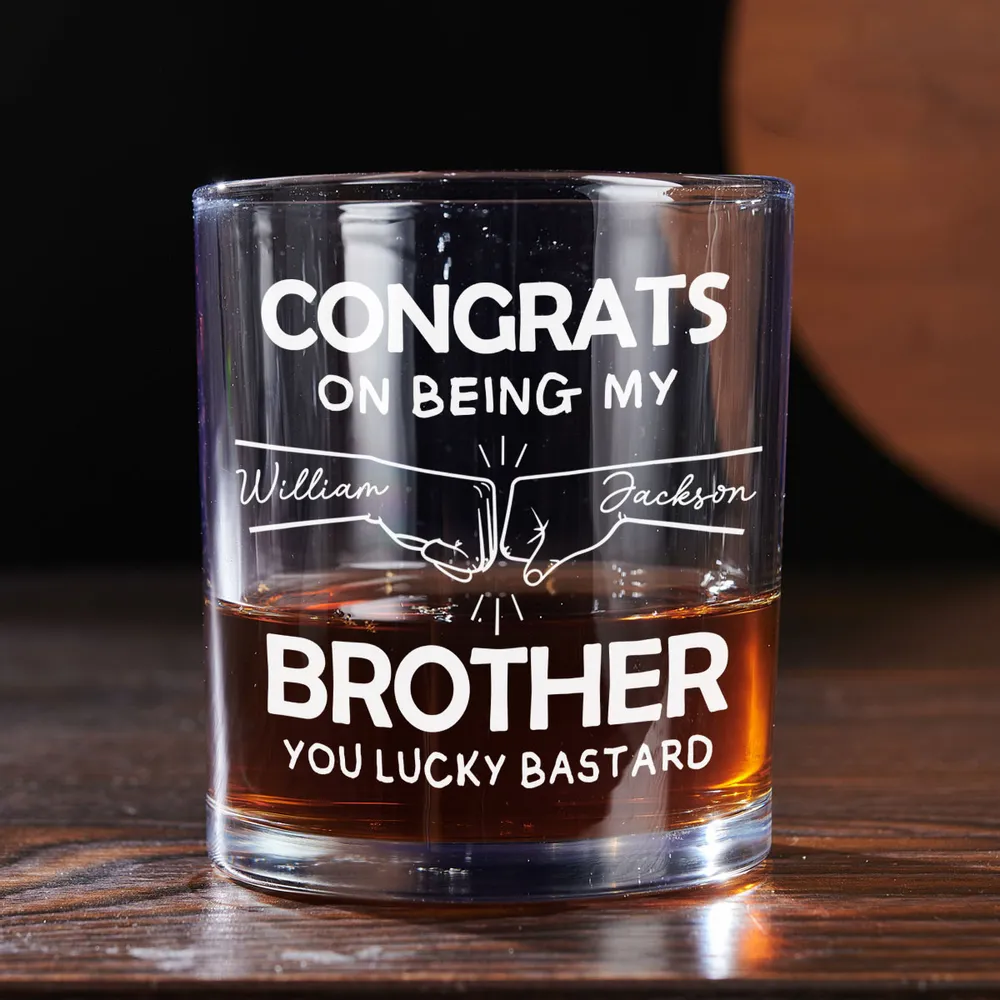 Personalized Brotherhood Whiskey Glass - Funny Gift for Brothers - Image 3