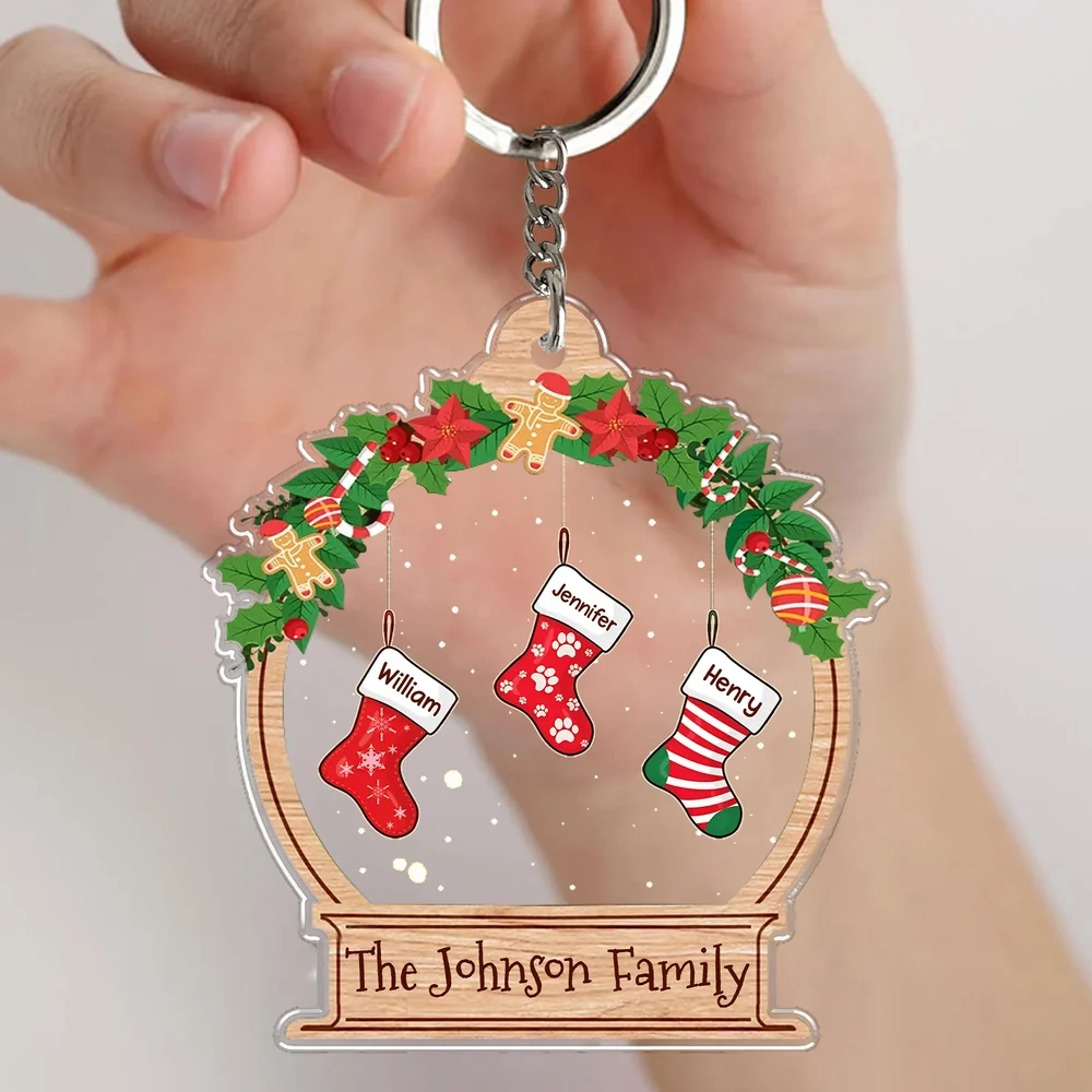 Family Stockings Acrylic Ornament, Christmas Tree Decoration, Heartwarming Gift - Image 2