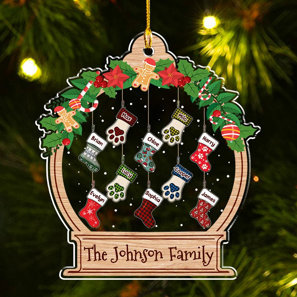 Family Stockings Acrylic Ornament, Christmas Tree Decoration, Heartwarming Gift - Image 3