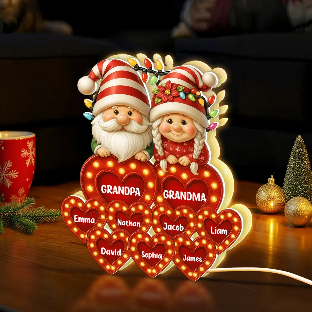 Grandparents Acrylic Light Box – Personalized Christmas Decoration with Grandkids’ Names, Clear and Collectible Gift - Image 4