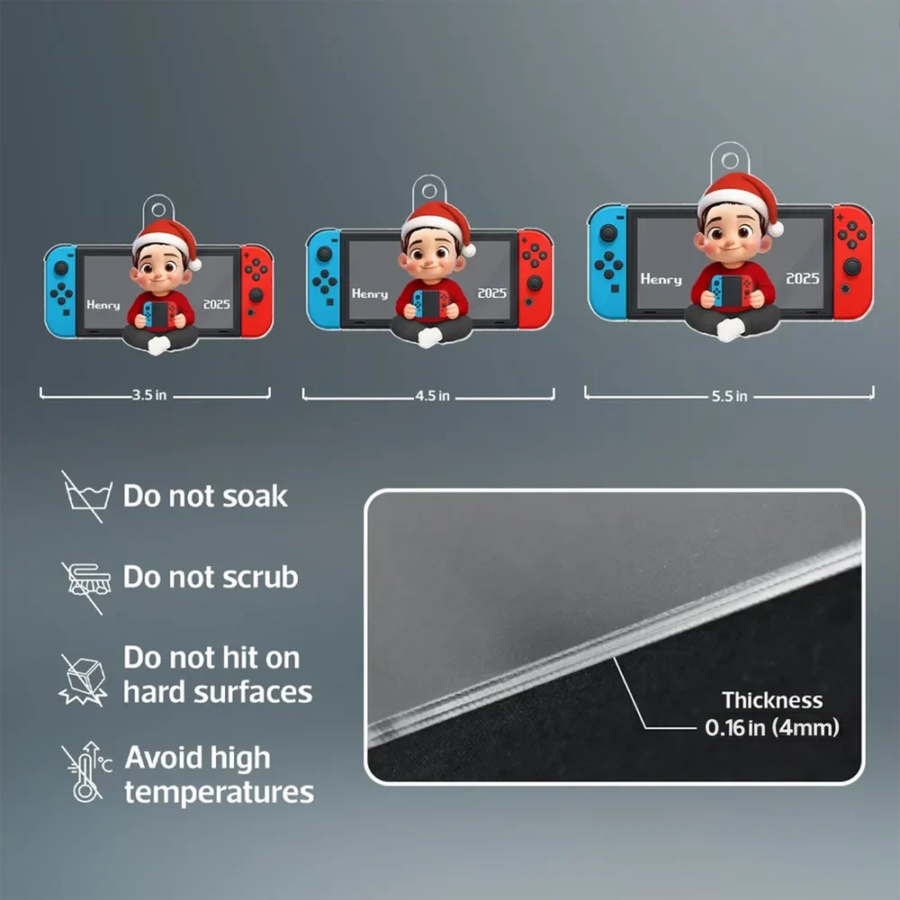 Acrylic Ornament with Game Console Theme, Festive Playful Design, Perfect Gift for Kids and Gamers - Image 8
