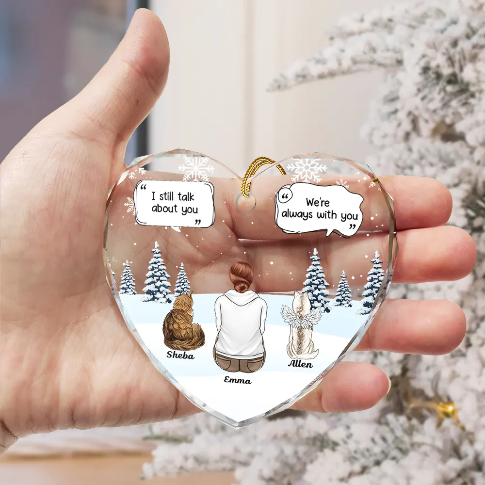 Personalized Crystal Heart Pet Memorial Ornament - Image 3