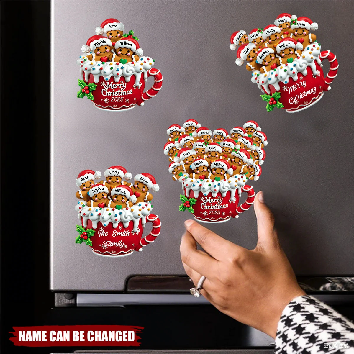 Christmas Acrylic Ornament Gingerbread Cup Design, Fun Holiday Decoration, Perfect Gift for Family - Image 5