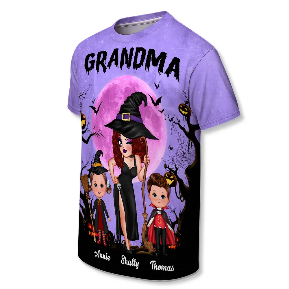 Halloween Grandma Classic Tee with Whimsical Illustration for Family Fun and a Perfect Gift - Image 6