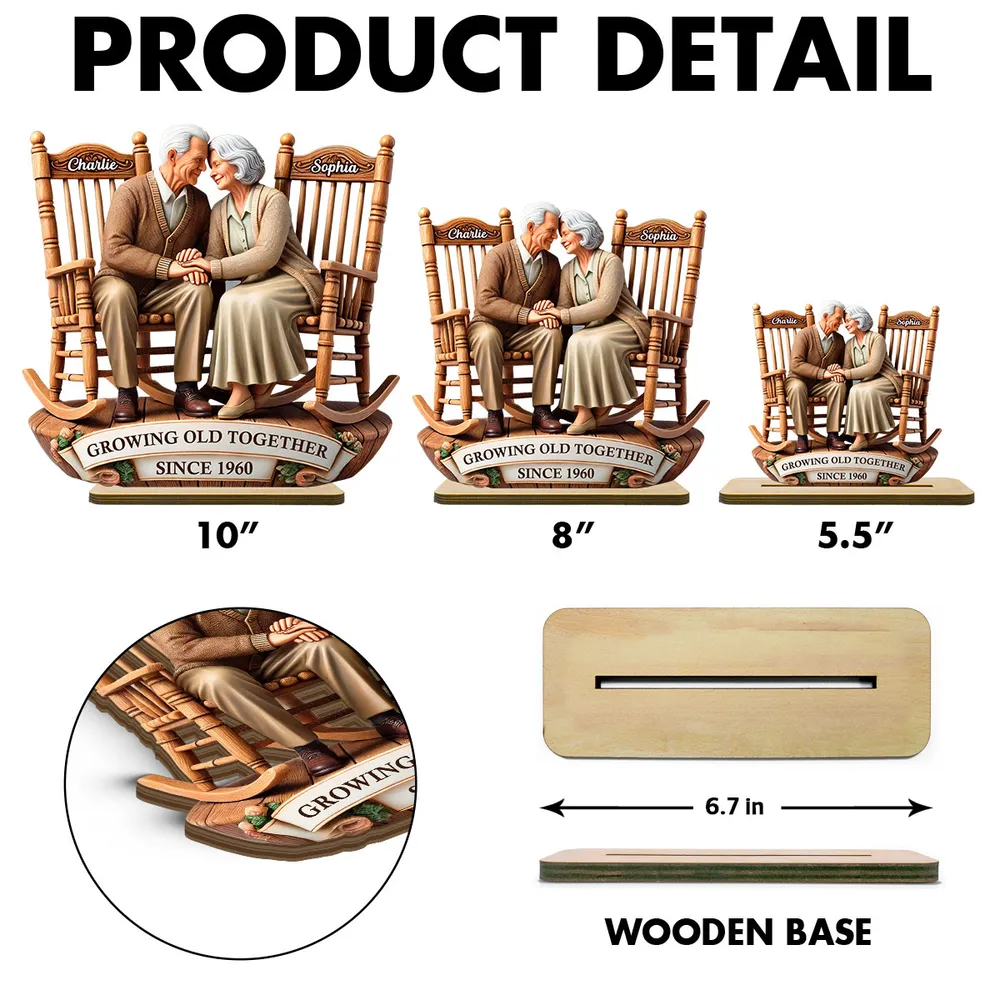 Growing Old Together Wooden Plaque – Personalized Anniversary Gift for Couples - Image 6