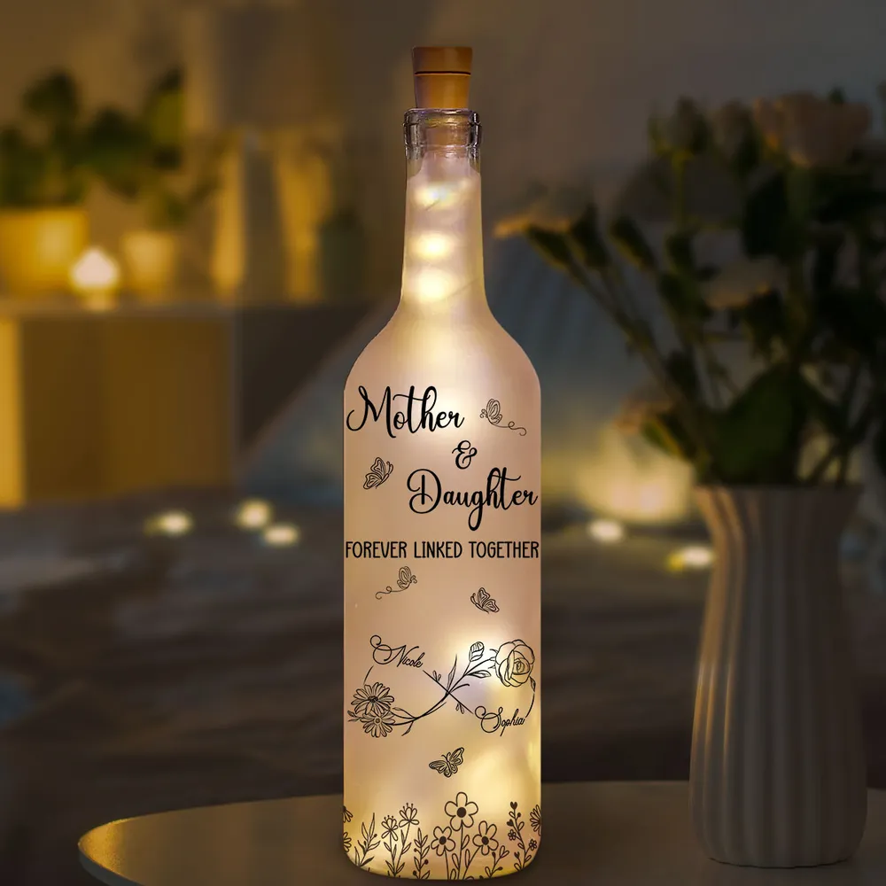 Bottle Lamp for Mother & Daughter | Gentle Glow with Meaningful Message, Gift-Ready Home Décor Piece - Image 4