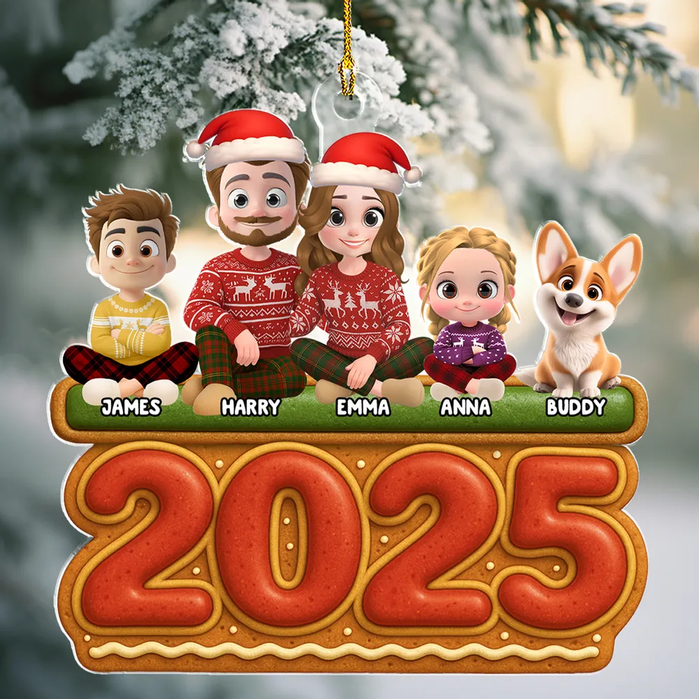 "2025 Family Christmas" Acrylic Ornament – Personalized Holiday Gift for Families - Image 3