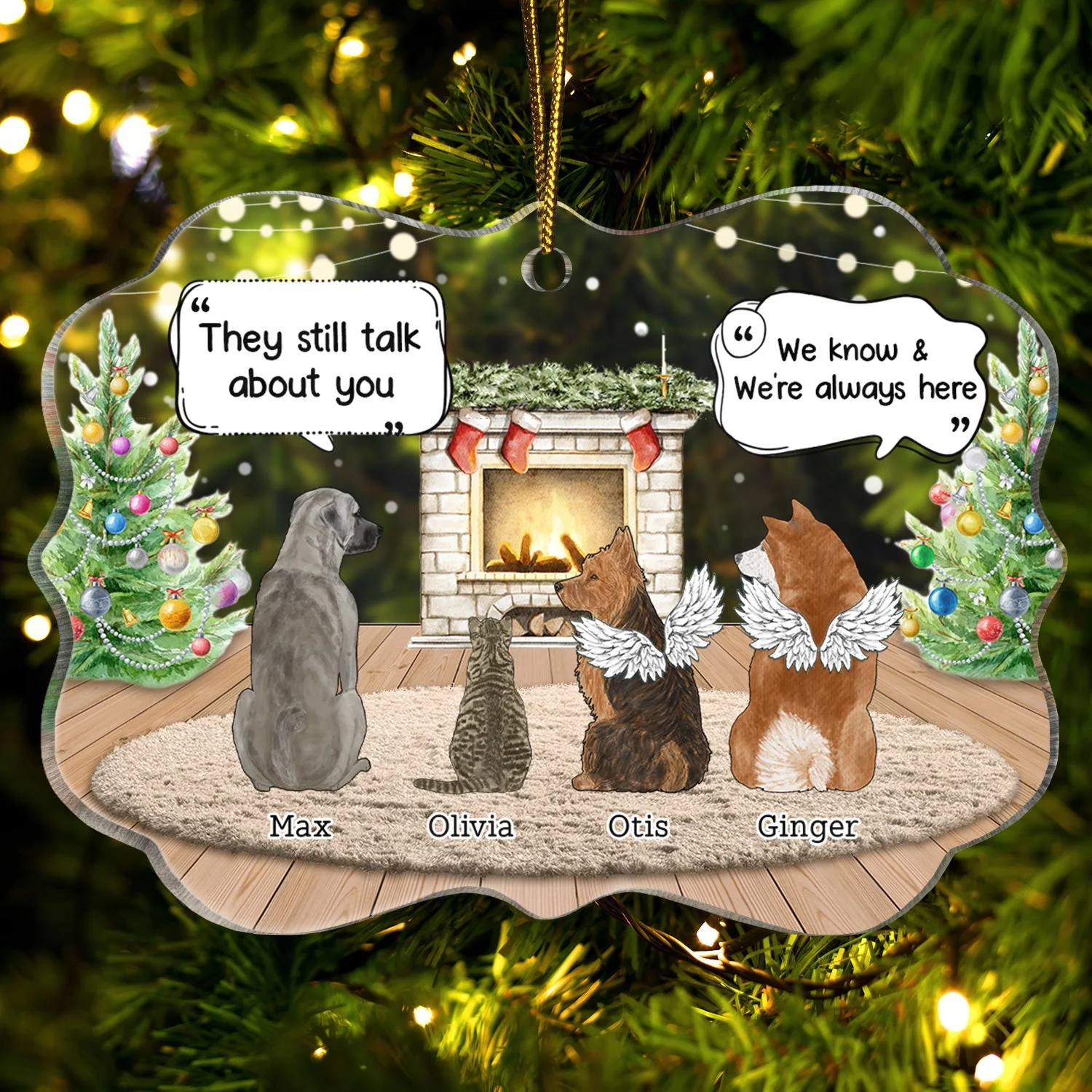 Pet Memory Acrylic Ornament – Heavenly Pets Theme, Perfect Memorial for Beloved Pets - Image 3