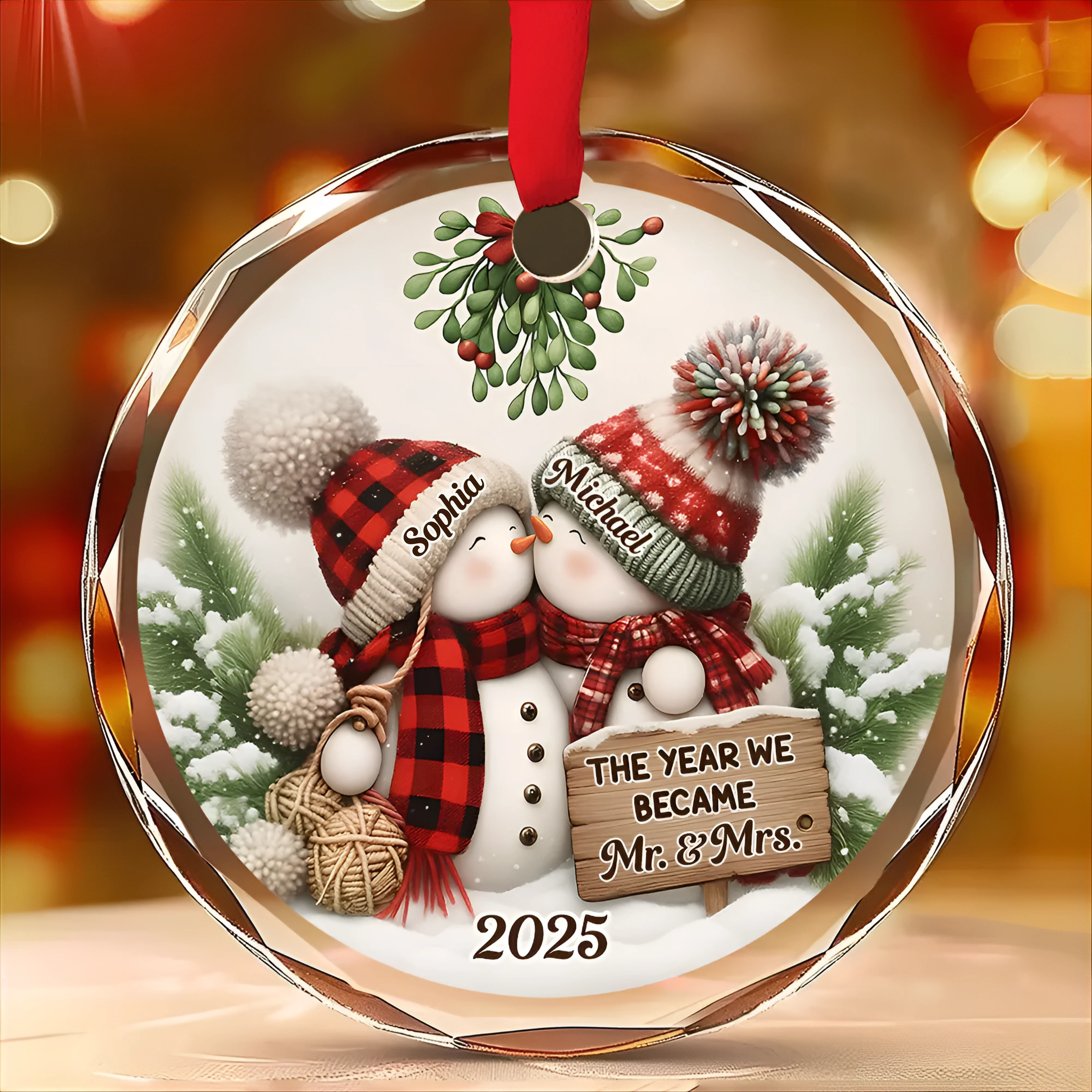 Silver Capped Glass Ornament – The Year We Became Mr. & Mrs., Perfect Christmas Gift for Couples & Newlyweds - Image 2