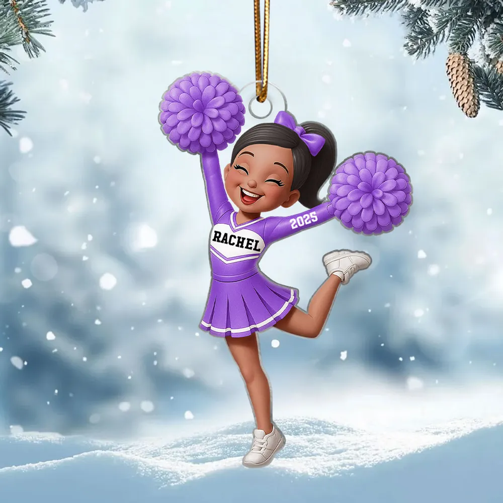 Acrylic Cheerleader Ornament - Personalized Gift - Image 2