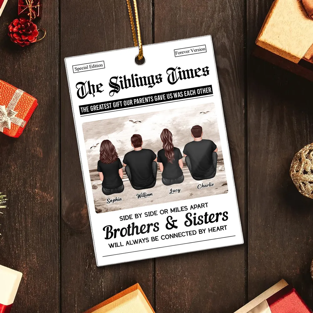 Acrylic Ornament “Siblings Times” Edition | Brothers & Sisters Keepsake, Clear Printing & Premium Texture - Image 5