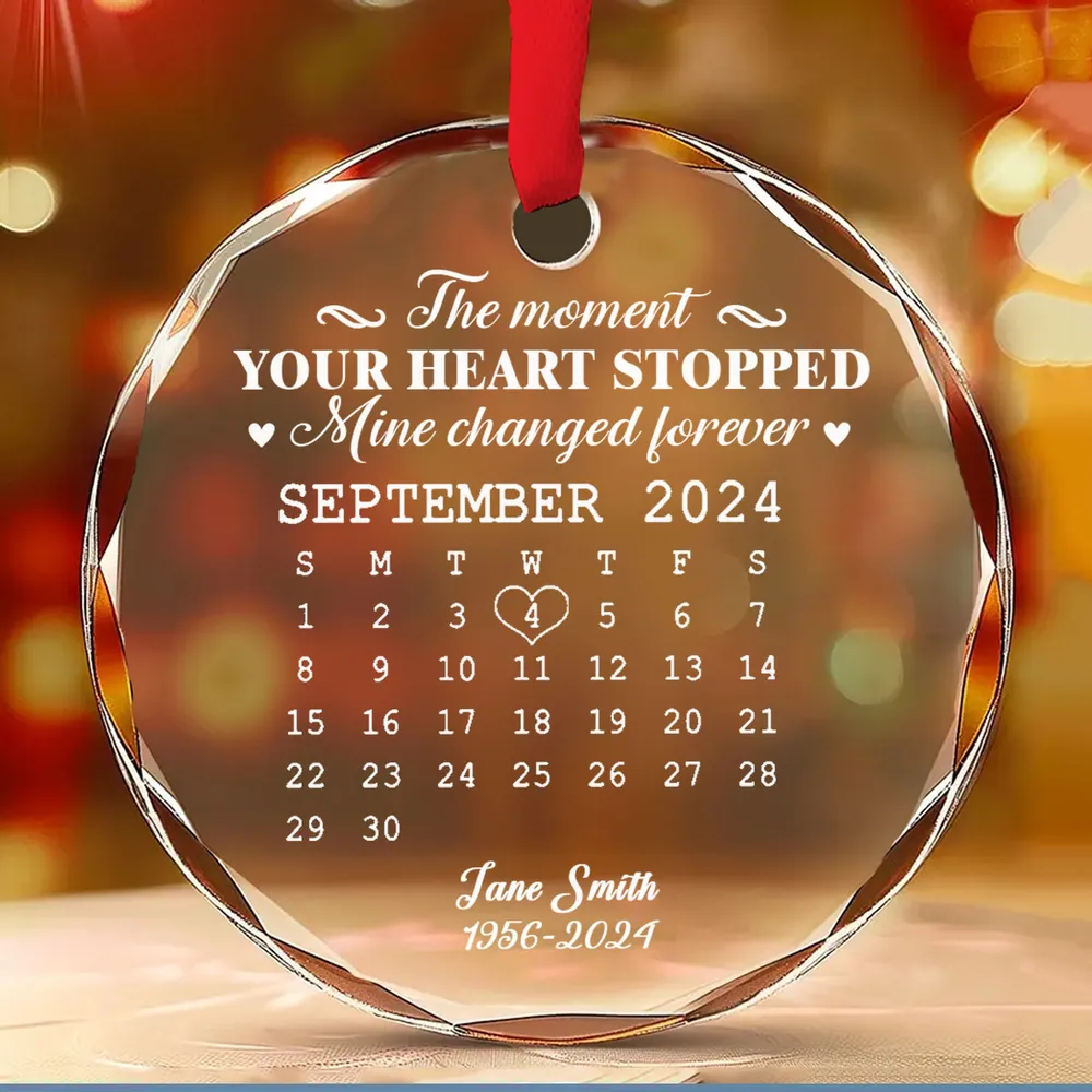 ๐ Eternal Keepsake: Personalized Crystal Calendar Ornament | Engrave Your "Moment The World Stopped" or Beloved's Name & Date - Image 2