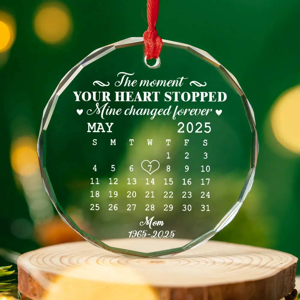 ๐ Eternal Keepsake: Personalized Crystal Calendar Ornament | Engrave Your "Moment The World Stopped" or Beloved's Name & Date - Image 8