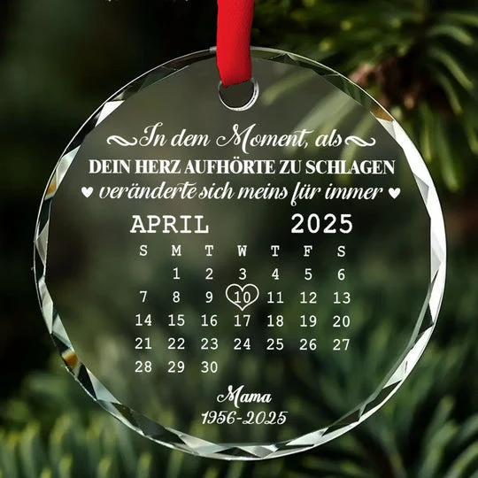 ๐ Eternal Keepsake: Personalized Crystal Calendar Ornament | Engrave Your "Moment The World Stopped" or Beloved's Name & Date - Image 9