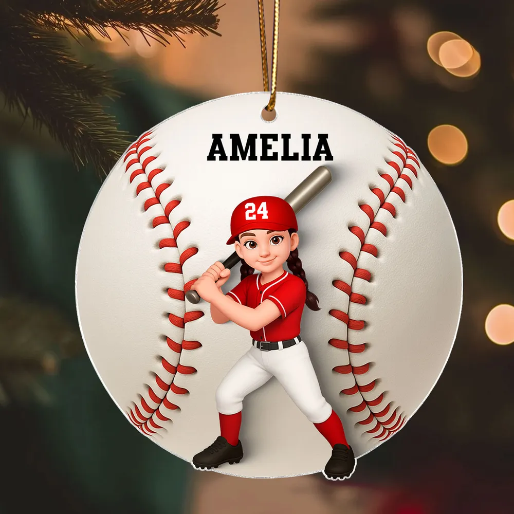 Custom Baseball Player Acrylic Ornament – Personalized Christmas Gift for Baseball Lovers & Teammates - Image 3