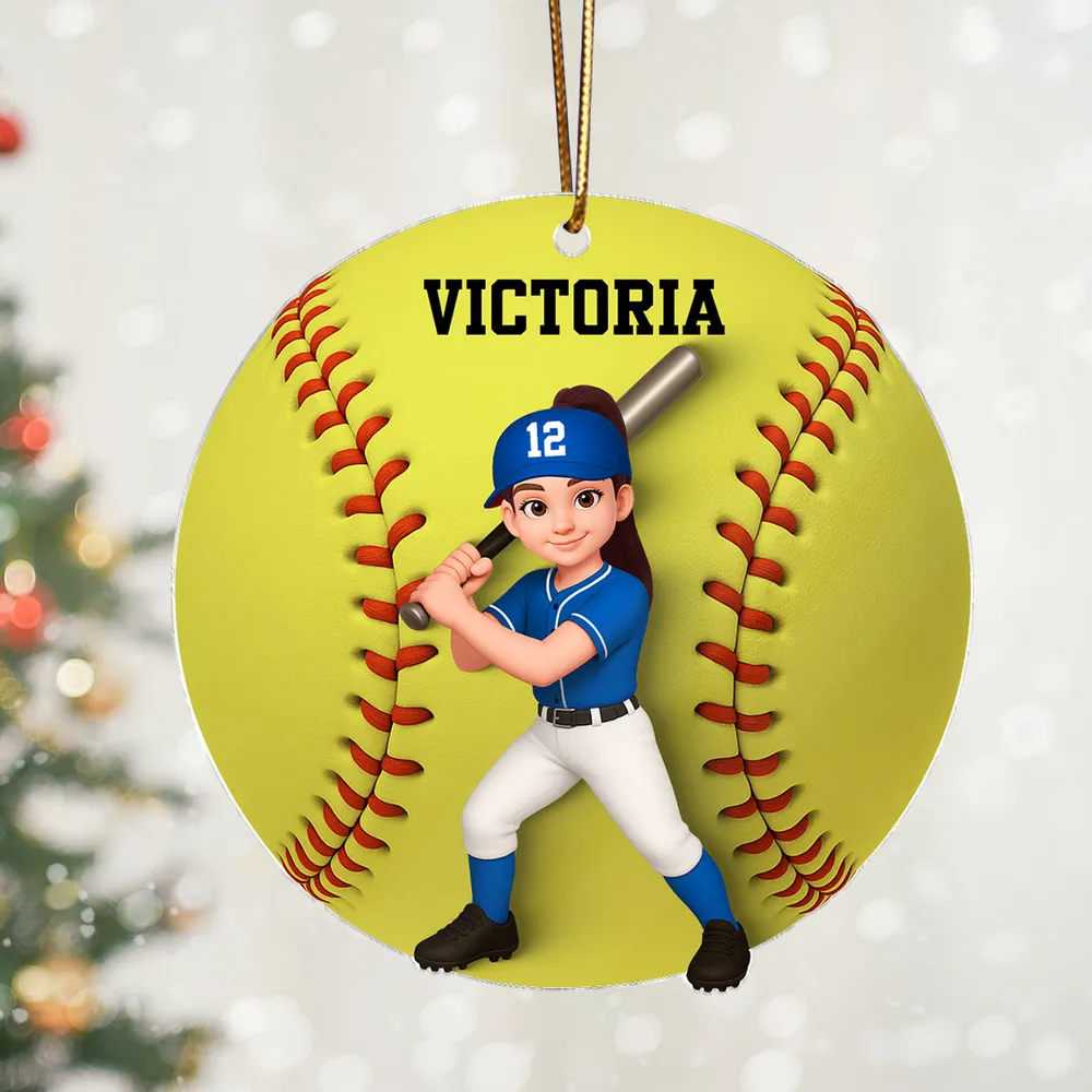 Custom Baseball Player Acrylic Ornament – Personalized Christmas Gift for Baseball Lovers & Teammates - Image 4