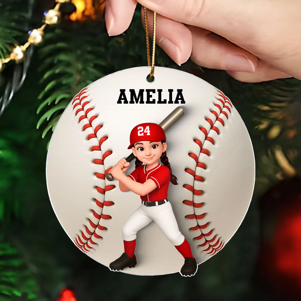Custom Baseball Player Acrylic Ornament – Personalized Christmas Gift for Baseball Lovers & Teammates - Image 6