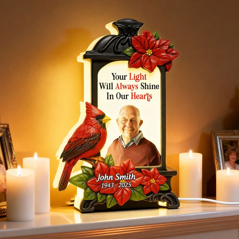 Memorial Acrylic Light Box with Photo, warm lantern glow for living room or bedside, comforting tribute, a thoughtful gift for family - Image 11