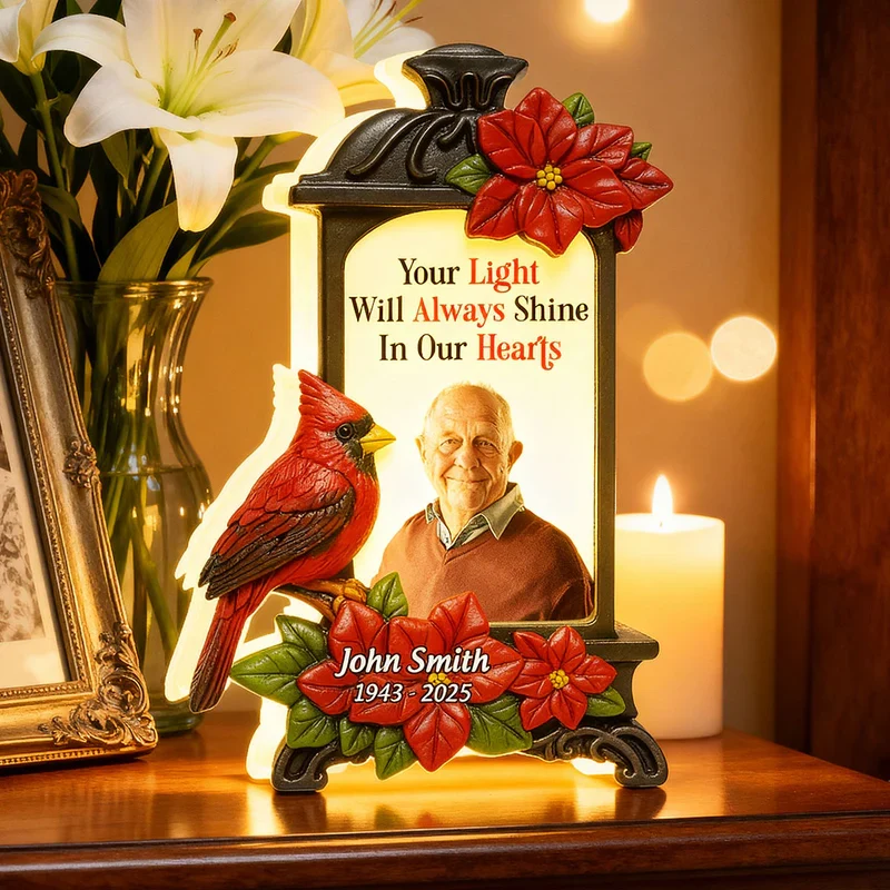 Memorial Acrylic Light Box with Photo, warm lantern glow for living room or bedside, comforting tribute, a thoughtful gift for family - Image 5
