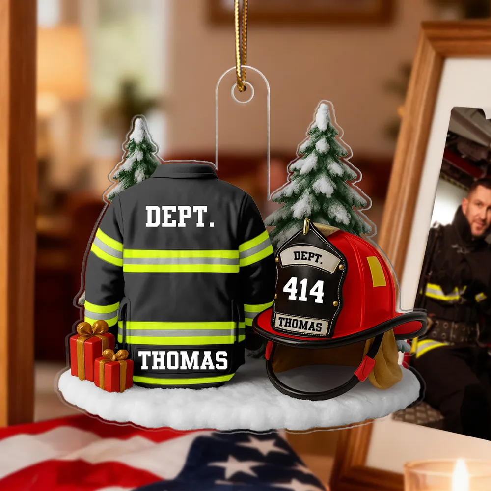 Firefighter Ornament – Fire Jacket and Helmet Design, a Heartfelt Gift Honoring Bravery and Service - Image 6