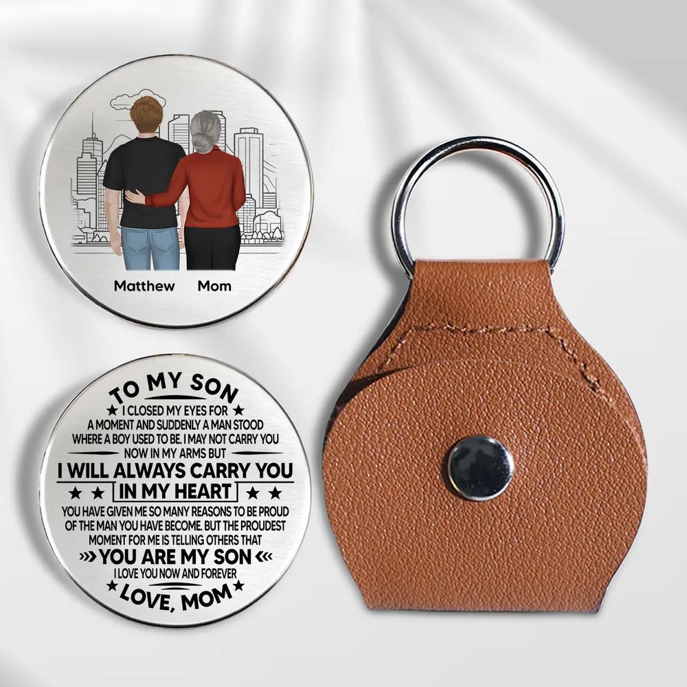 Pocket Hug from Mom to Son – Heartfelt Engraved Message, Perfect Gift of Love and Pride for Son - Image 2