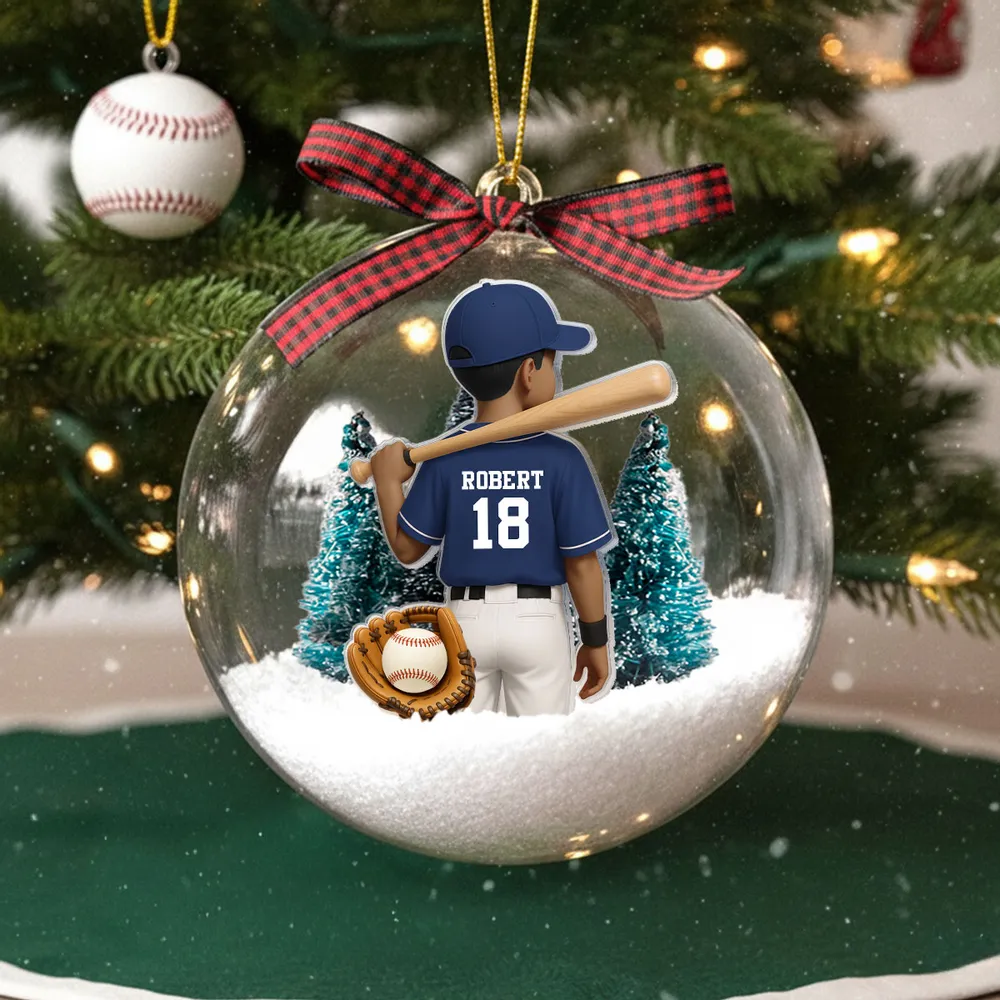 Baseball Ball Ornament – Snowy Scene Design, Perfect Gift for Baseball Lovers and Athletes - Image 5