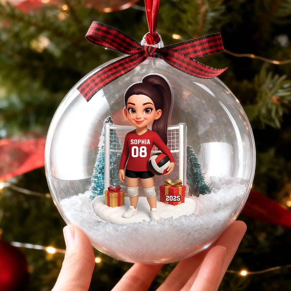 Custom Volleyball Girl Ornament - Unique Christmas Snow Globe Gift for Daughter, Teammate or Sports Lover Keepsake - Image 4