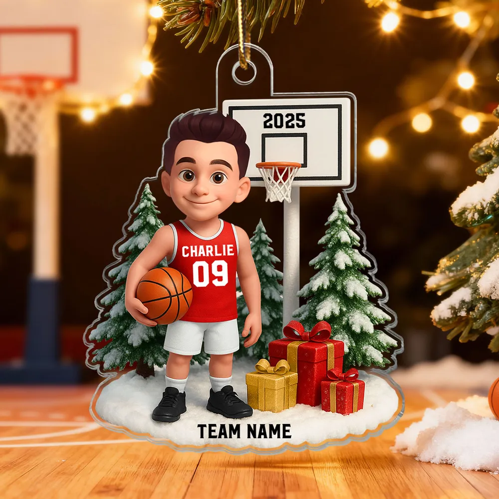 Basketball Acrylic Ornament with Custom Design – Festive Tree Decoration & Perfect Gift for Sports Lovers - Image 7