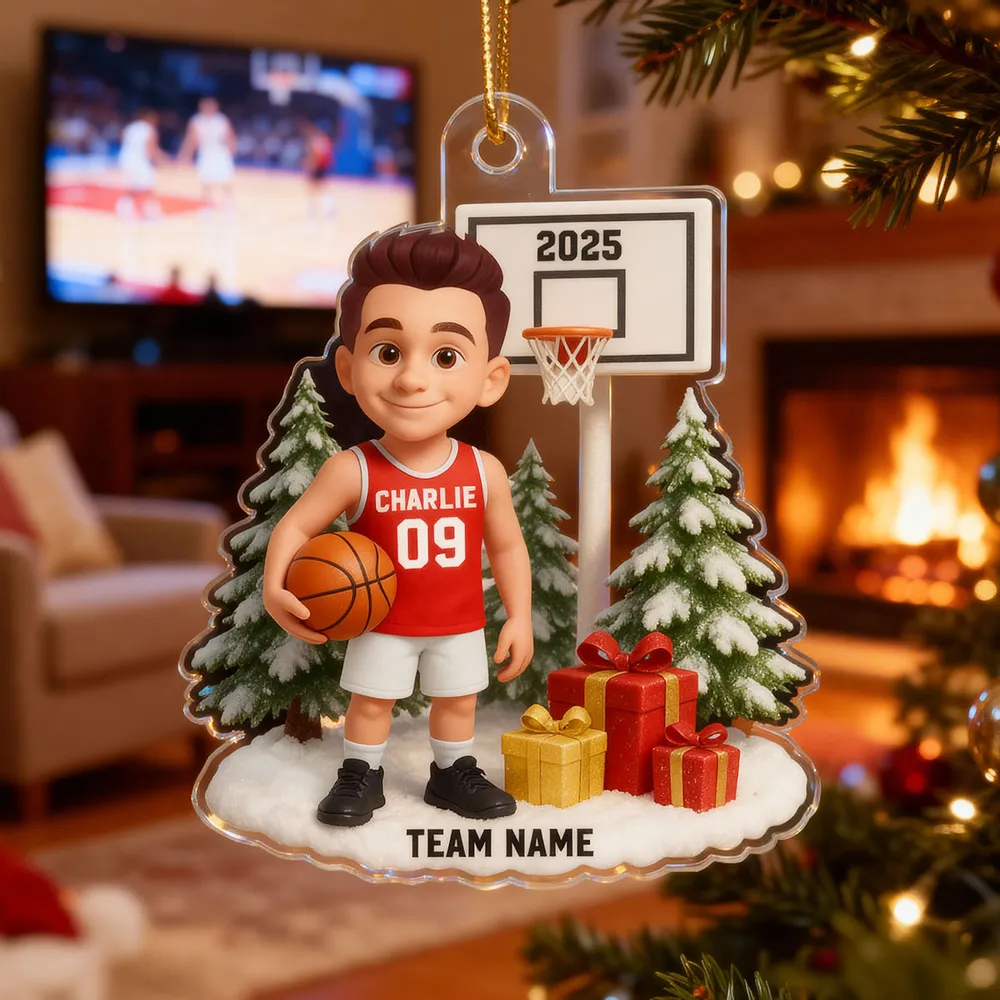 Basketball Acrylic Ornament with Custom Design – Festive Tree Decoration & Perfect Gift for Sports Lovers - Image 9