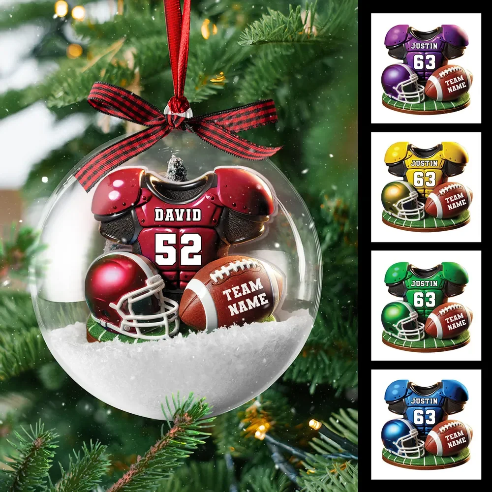 Acrylic Snow Globe Ornament with 3D Christmas Tree Inside, Clear Holiday Hanging Decor, Creative Gift for Him, Kids, Friends & Sports Fans - Image 8