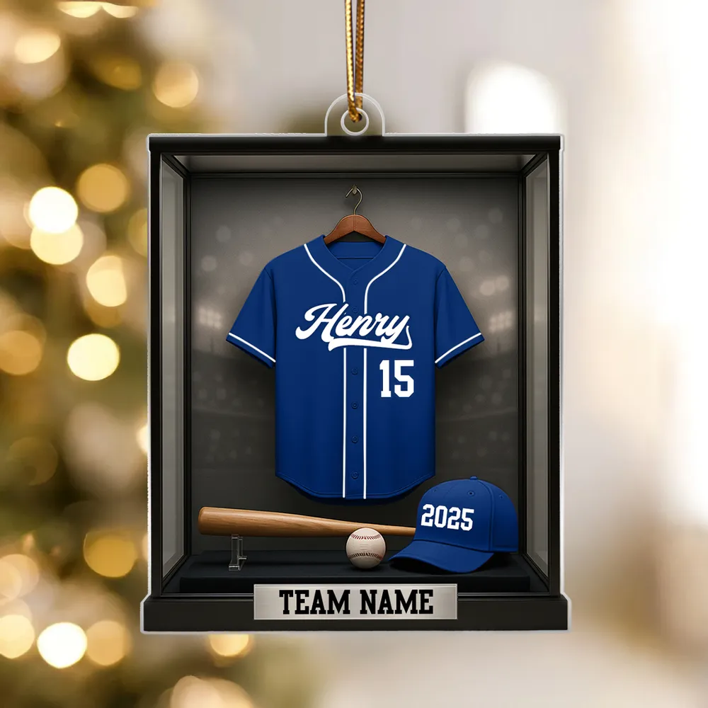 Acrylic Ornament Baseball Jersey Shadow-Box Look for Christmas Tree, Stadium Lights Vibe, Unique Gift for Players, Sons, Daughters, Grandkids - Image 6