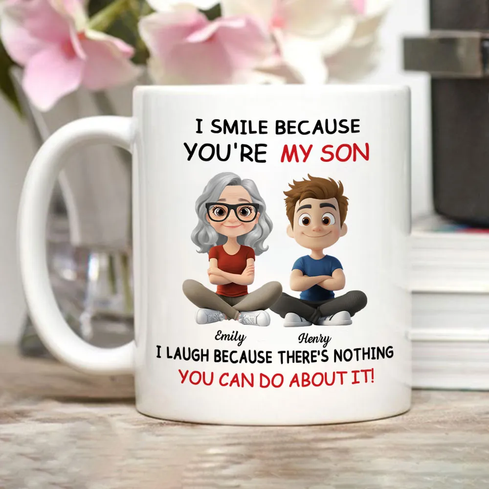 I Smile Because You’re My Son Mug — A Playful Yet Loving Gift That Celebrates Family Bond - Image 3