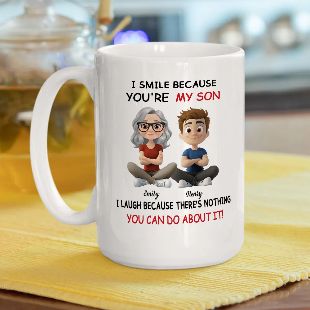 I Smile Because You’re My Son Mug — A Playful Yet Loving Gift That Celebrates Family Bond - Image 4
