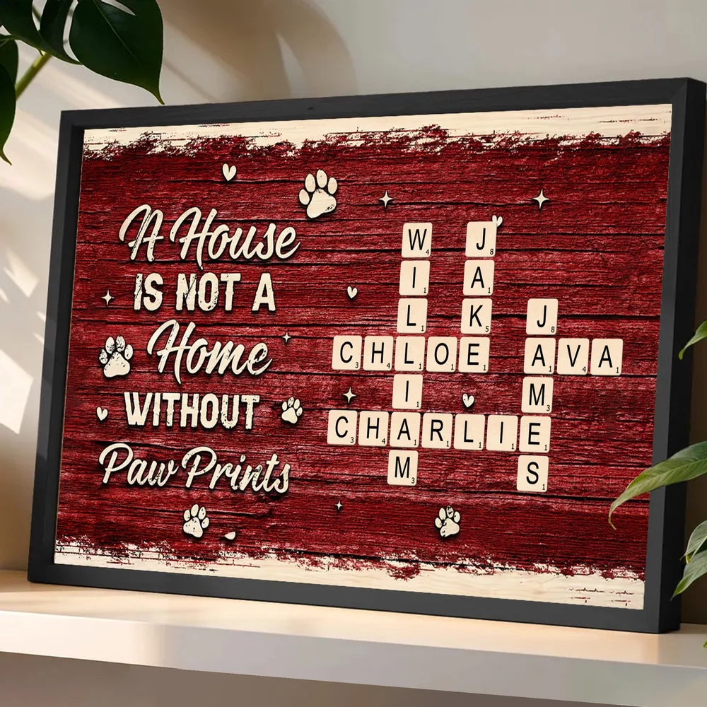 Family Crossword Paw Prints Poster — A Heartwarming Gift for Pet Lovers and Home Décor - Image 2
