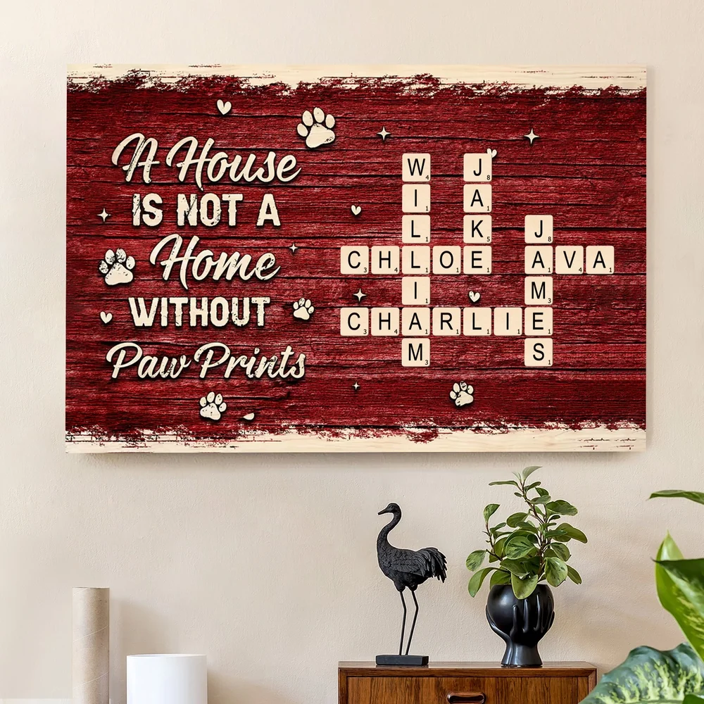 Family Crossword Paw Prints Poster — A Heartwarming Gift for Pet Lovers and Home Décor - Image 3