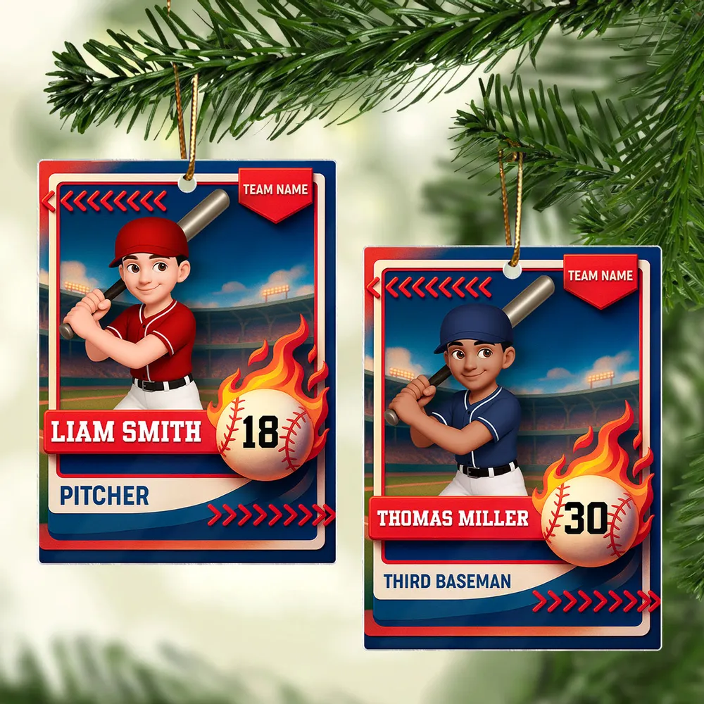 Personalized Baseball Acrylic Ornament – A Unique Gift for Young Players - Image 3
